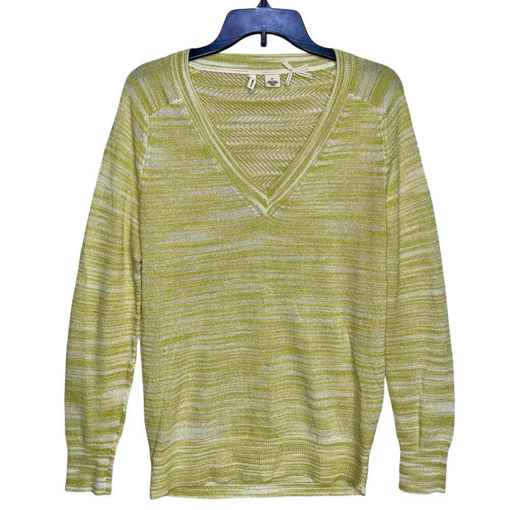 Anthropologie Sweater V-Neck Loose Weave Moth